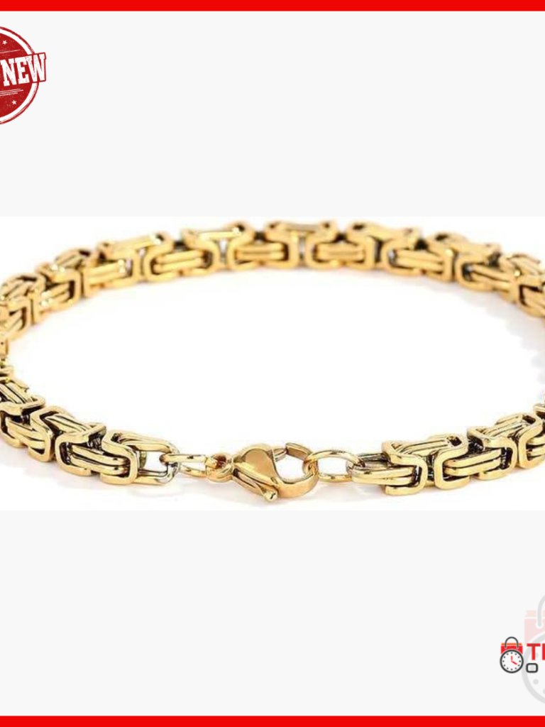 18k Gold Byzantine Chain Bracelet Unisex 7 Inch Lobster Claw Clasp